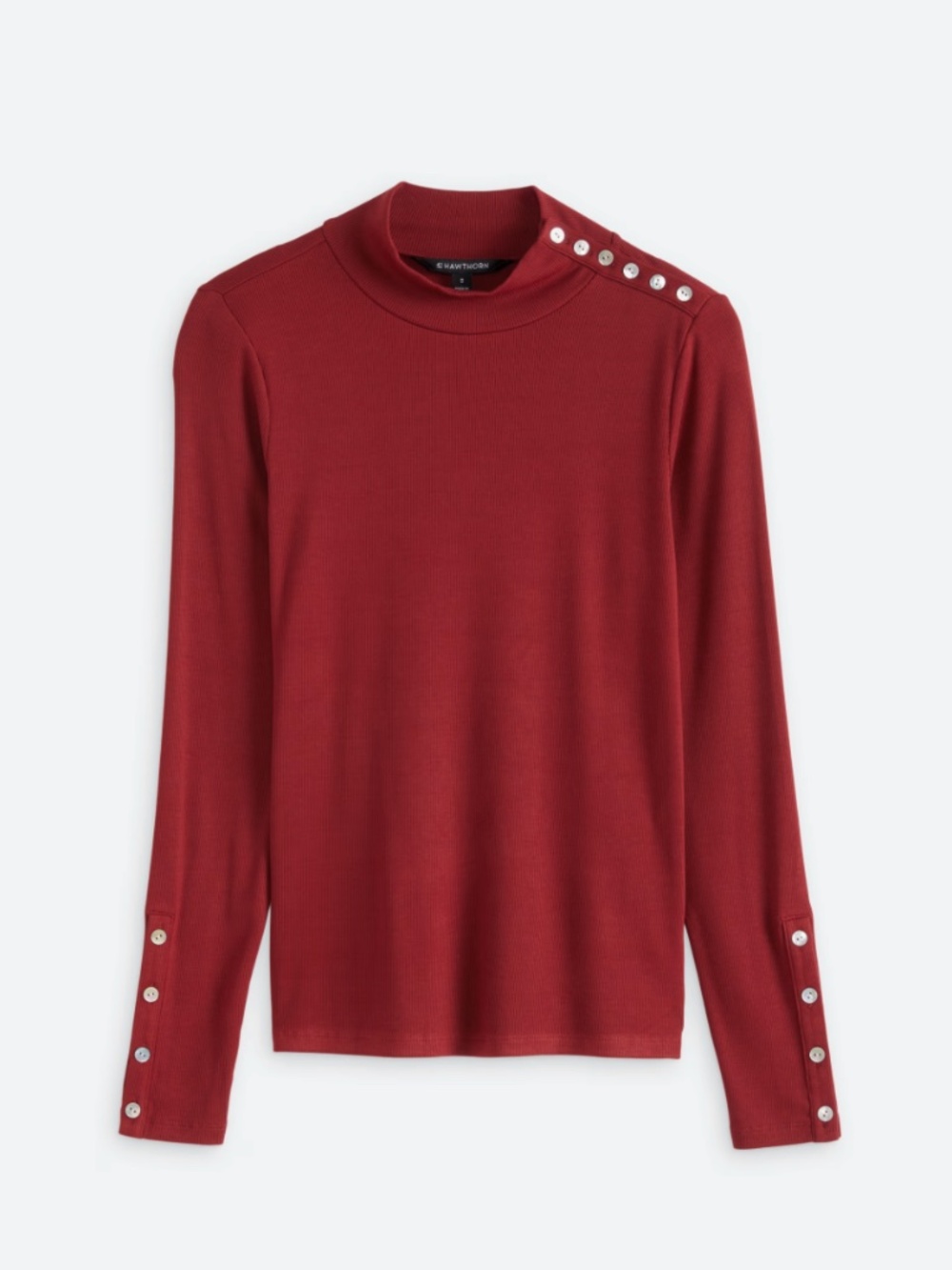 41 Hawthorn Shane Button Detail Ribbed Knit Top